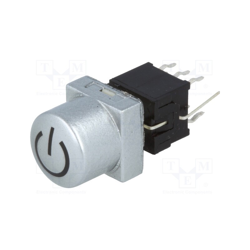 1 pcs x HIGHLY ELECTRIC - PB61302AL-4-101 - Switch: keypad, POWER, Pos: 2, DPDT, 0.1A/30VDC, silver, LED, blue