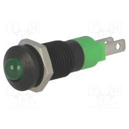 1 pcs x SIGNAL-CONSTRUCT - SMRD08214 - Indicator: LED, prominent, green, 24÷28VDC, Ø8.2mm, IP40, metal