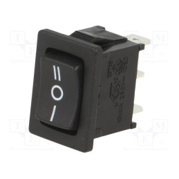 1 pcs x SWITCH COMPONENTS - RF1-1F-DC-2-B-5 - ROCKER, SP3T, Pos: 3, ON-OFF-ON, 10A/24VDC, black, none, Body: black