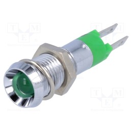 1 pcs x SIGNAL-CONSTRUCT - SMBD08214 - Indicator: LED, recessed, green, 24÷28VDC, Ø8.2mm, IP67, metal