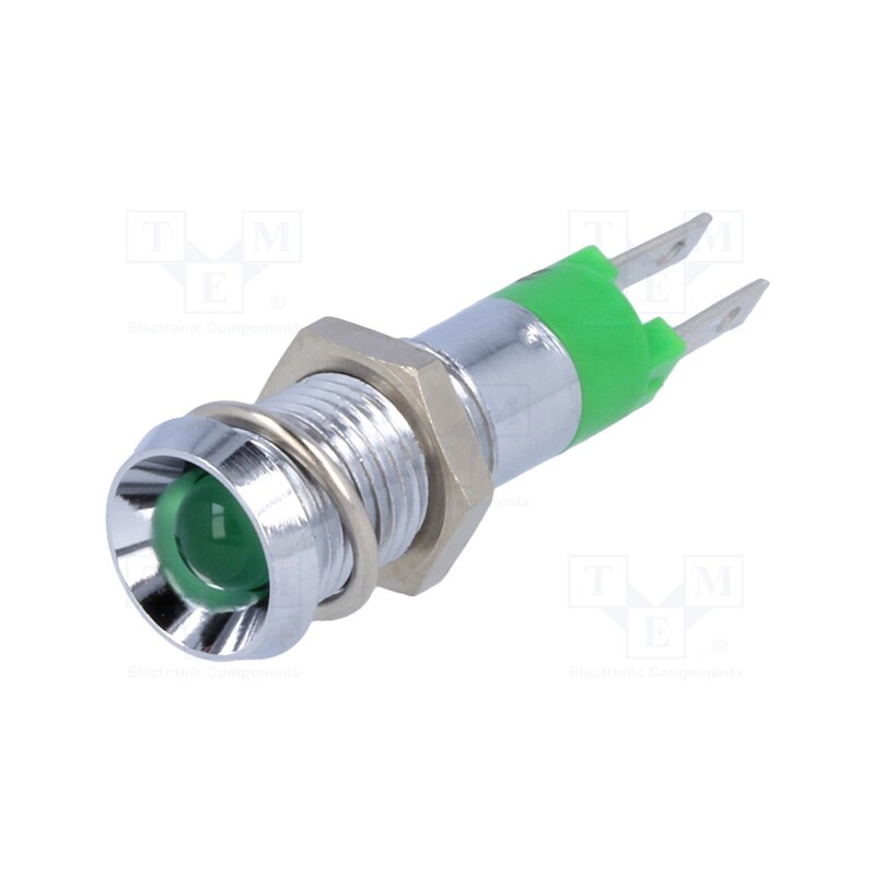 1 pcs x SIGNAL-CONSTRUCT - SMBD08214 - Indicator: LED, recessed, green, 24÷28VDC, Ø8.2mm, IP67, metal