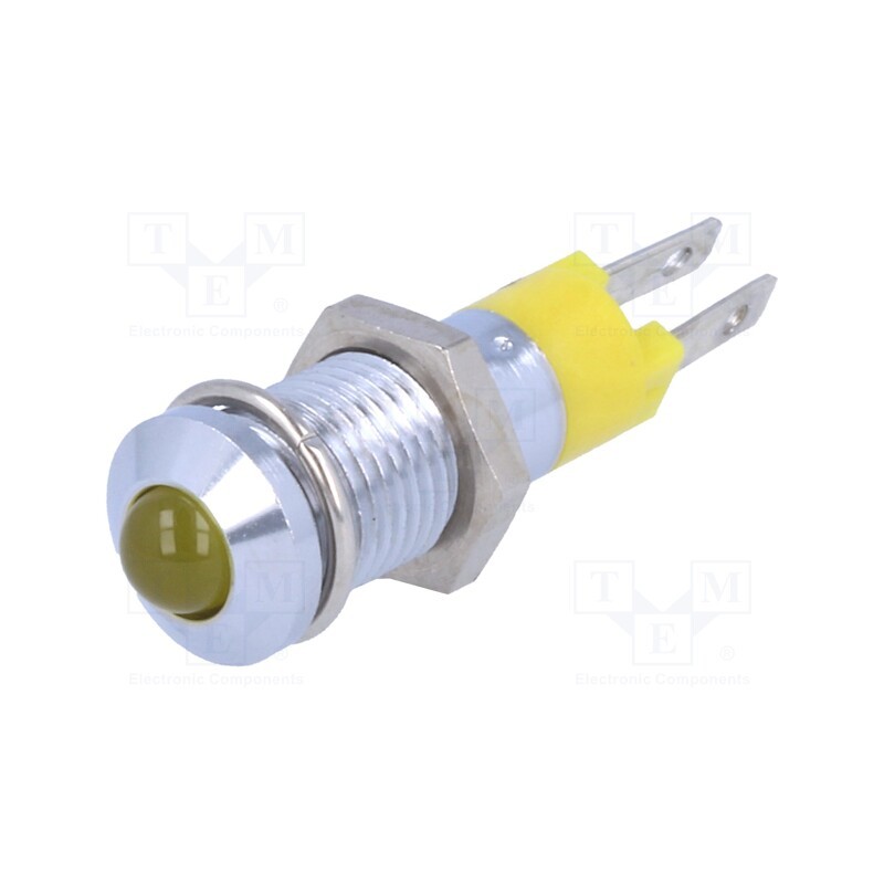 1 pcs x SIGNAL-CONSTRUCT - SMQD08112 - Indicator: LED, prominent, yellow, 12÷14VDC, Ø8.2mm, IP40, metal