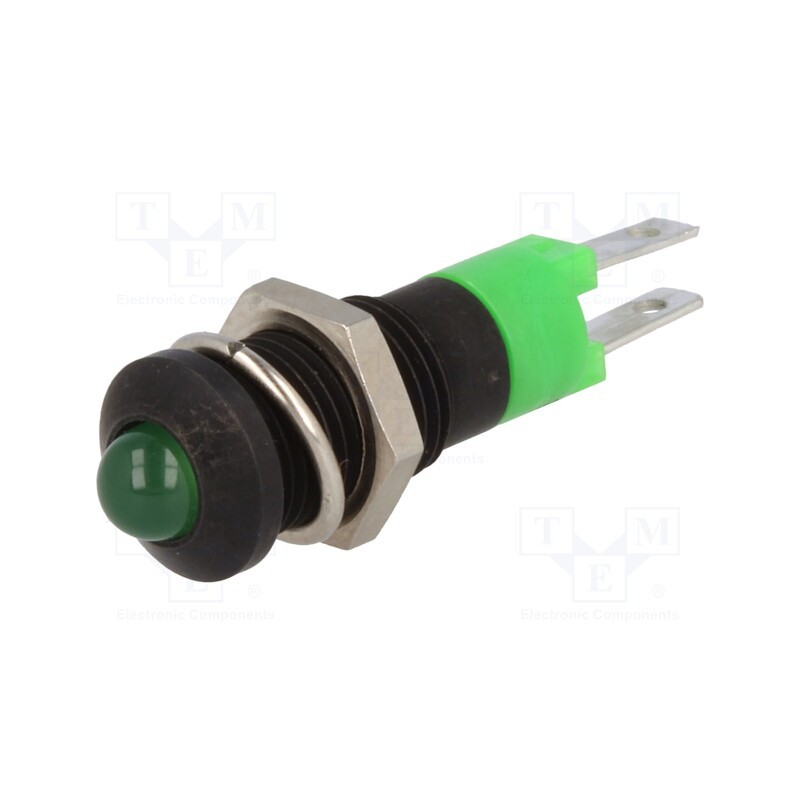 1 pcs x SIGNAL-CONSTRUCT - SMRD08212 - Indicator: LED, prominent, green, 12÷14VDC, Ø8.2mm, IP40, metal