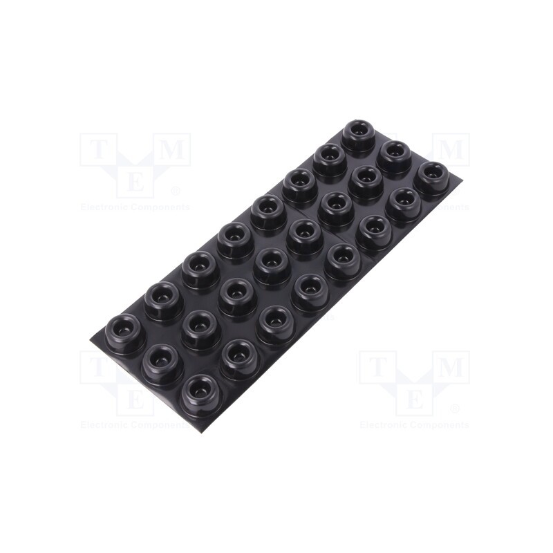 24 pcs x 3M - 7000001881 - Self-adhesive foot, H: 10.2mm, black, polyurethane, Dim: Ø22.4mm
