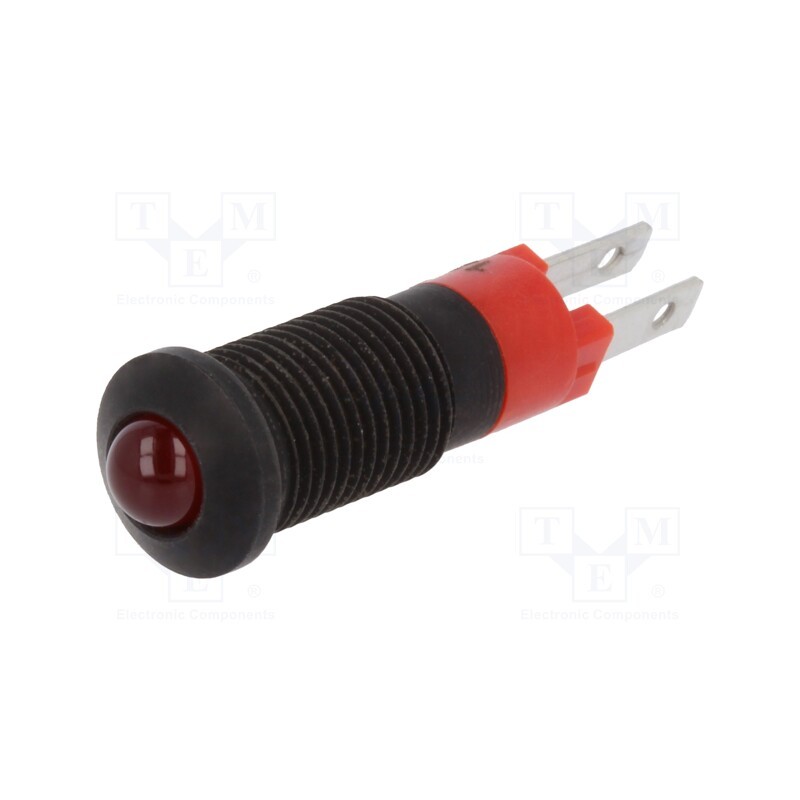 1 pcs x SIGNAL-CONSTRUCT - SMRD08012 - Indicator: LED, prominent, red, 12÷14VDC, Ø8.2mm, IP40, metal