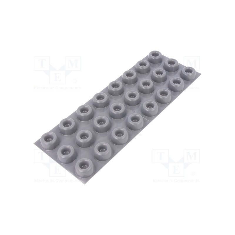 24 pcs x 3M - 7000001882 - Self-adhesive foot, H: 10.2mm, grey, polyurethane, Dim: Ø22.4mm