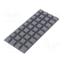 36 pcs x 3M - 7000001914 - Self-adhesive foot, H: 7.6mm, grey, polyurethane, Dim: 20.6x20.6mm