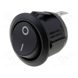 1 pcs x BULGIN - R13112ABB076W - ROCKER, SPST, Pos: 2, ON-OFF, 10A/250VAC, black, none, Body: black