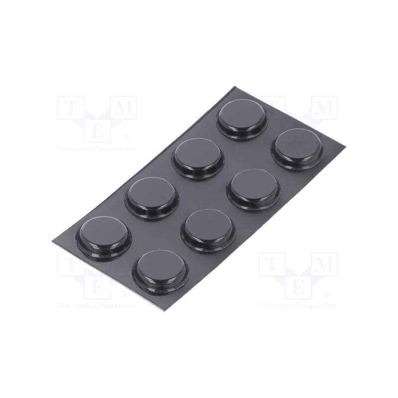 40 pcs x 3M - 7000052063 - Self-adhesive foot, H: 4.1mm, black, polyurethane, Dim: Ø19.1mm