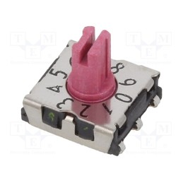 1 pcs x PTR HARTMANN - P25SMJ801 - Encoding switch, DEC/BCD, Pos: 10, SMD, Rcont max: 80mΩ, 7x7x2.5mm
