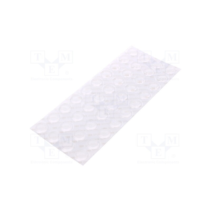 40 pcs x 3M - 7000001952 - Self-adhesive foot, H: 4.1mm, transparent, polyurethane, Bumpon