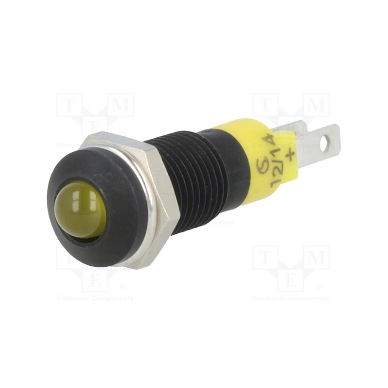1 pcs x SIGNAL-CONSTRUCT - SMRD08112 - Indicator: LED, prominent, yellow, 12÷14VDC, Ø8.2mm, IP40, metal