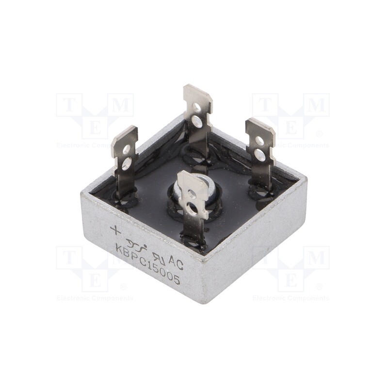 1 pcs x YANGJIE TECHNOLOGY - KBPC15005 - Bridge rectifier: single-phase, Urmax: 50V, If: 15A, Ifsm: 300A