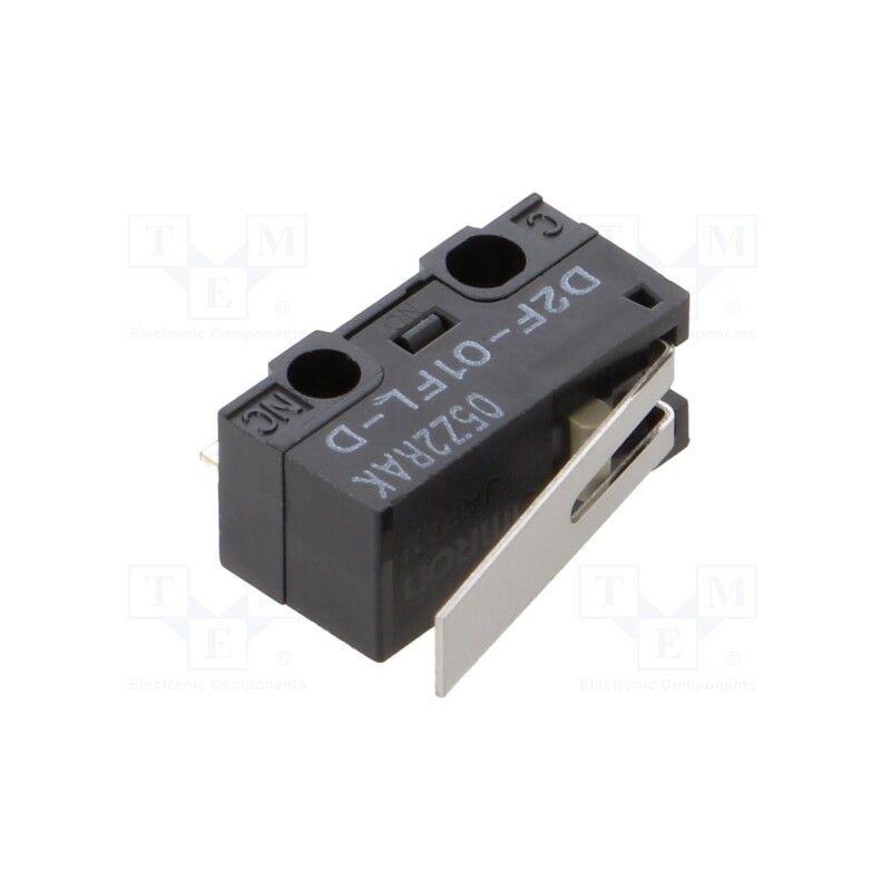 1 pcs x OMRON OCB - D2F-01FL-D - Microswitch SNAP ACTION, 1A/125VAC, 0.1A/30VDC, with lever, SPDT