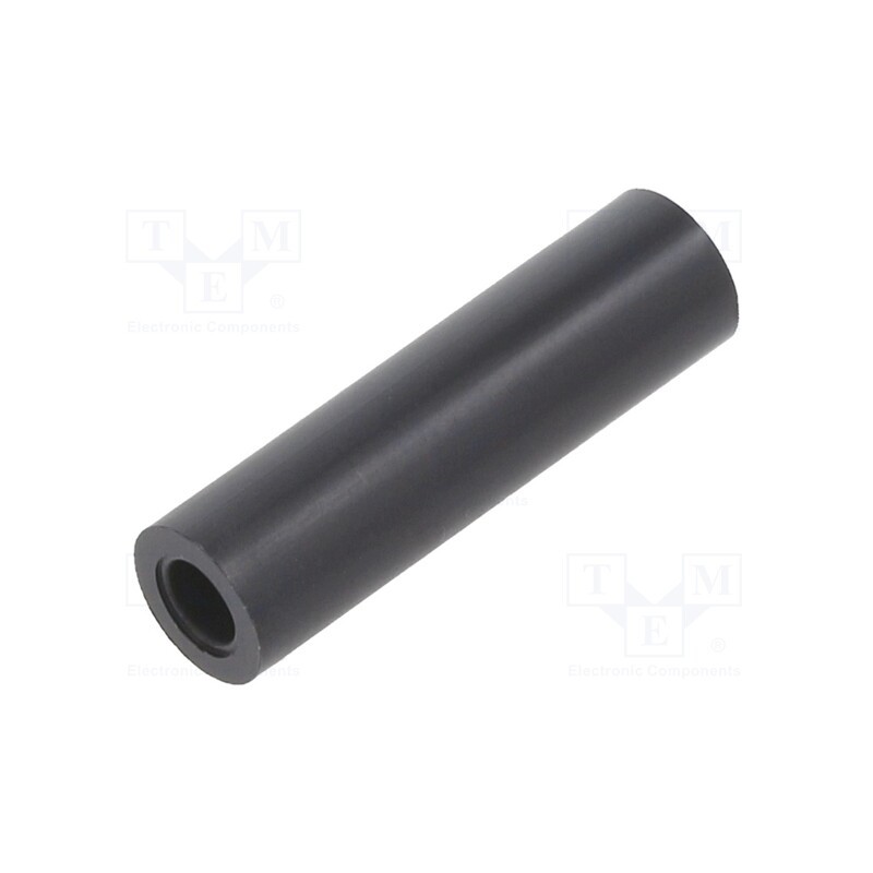 50 pcs x FIX&FASTEN - KDR25 - Spacer sleeve, cylindrical, polystyrene, L: 25mm, Øout: 7mm, black
