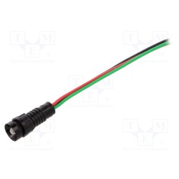 1 pcs x POLAM-ELTA - LRG-D5-230ACWK - Indicator: LED, recessed, red/green, 230VAC, Ø11mm, IP40, plastic