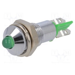 1 pcs x SIGNAL-CONSTRUCT - SMQD06202 - Indicator: LED, prominent, green, 12÷14VDC, Ø6.2mm, IP40, metal