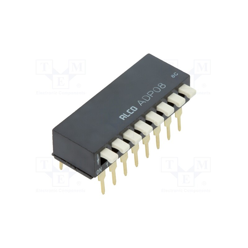 1 pcs x TE Connectivity - 2-1571999-6 - Switch: DIP-SWITCH, ON-OFF, 0.1A/24VDC, Pos: 2, -30÷85°C, THT, ADP