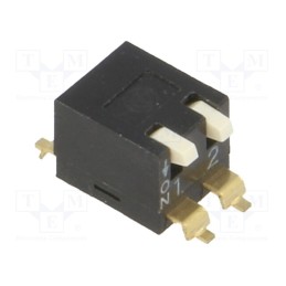 1 pcs x OMRON OCB - A6SR-2104 - Switch: DIP-SWITCH, Poles number: 2, ON-OFF, 0.025A/24VDC, Pos: 2