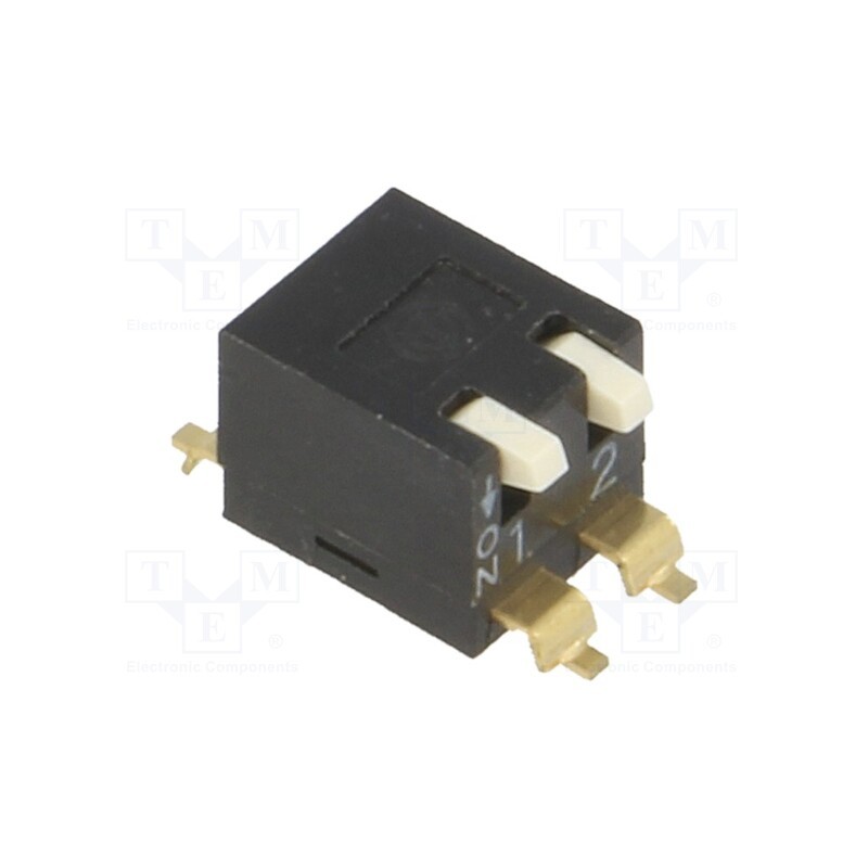 1 pcs x OMRON OCB - A6SR-2104 - Switch: DIP-SWITCH, Poles number: 2, ON-OFF, 0.025A/24VDC, Pos: 2