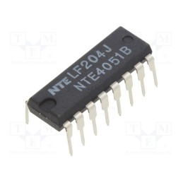 1 pcs x NTE Electronics - NTE4051B - IC: analog switch, demultiplexer,multiplexer, Ch: 8, DIP16, 600uA