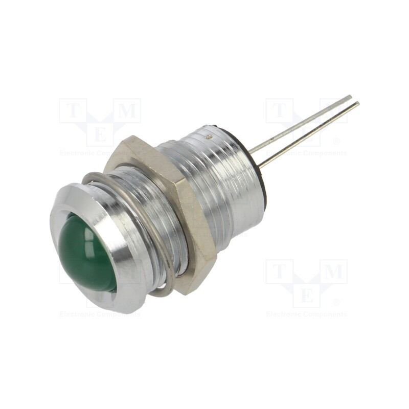 1 pcs x CML INNOVATIVE TECHNOLOGIES - 19220001 - Indicator: LED, blinking, green, 3.5÷13VDC, Ø14mm, 2pin