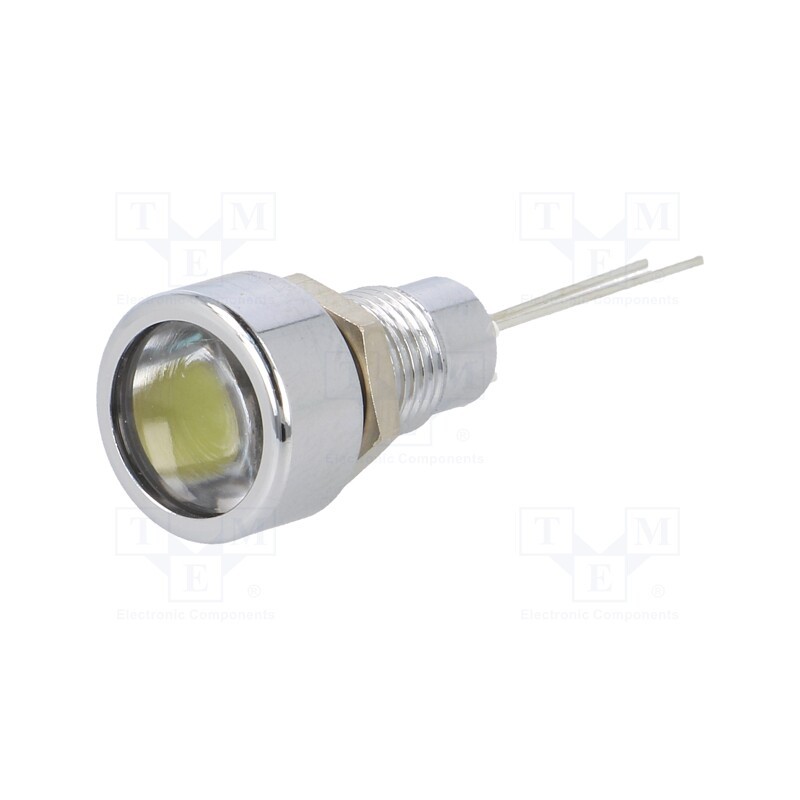 1 pcs x SIGNAL-CONSTRUCT - SDML081 - Indicator: LED, flat, yellow, Ø8.2mm, IP67, for PCB, brass, ØLED: 5mm