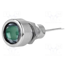 1 pcs x SIGNAL-CONSTRUCT - SDML082 - Indicator: LED, flat, green, Ø8.2mm, IP67, for PCB, brass, ØLED: 5mm