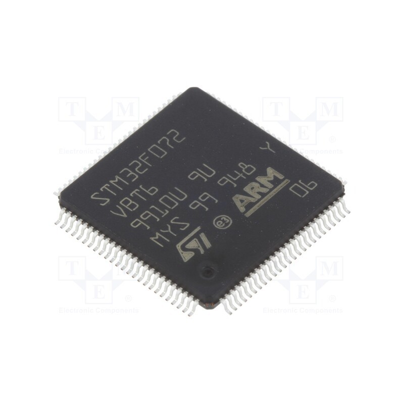 1 pcs x STMicroelectronics - STM32F072VBT6 - IC: ARM microcontroller, 48MHz, LQFP100, 2÷3.6VDC, 16bit timers: 8
