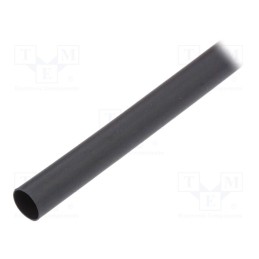 6 m x TE Connectivity - RNF-100-1/4-0-STK - Heat shrink sleeve, glueless,flexible, 2: 1, 6.4mm, L: 1.2m, black