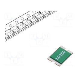 5 pcs x BEL FUSE - 0ZCF0250FF2C - Fuse: PTC polymer, 2.5A, Imax: 100A, 0ZCF, 2920
