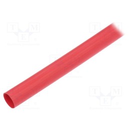 6 m x TE Connectivity - RNF-100-1/4-2-STK - Heat shrink sleeve, glueless,flexible, 2: 1, 6.4mm, L: 1.2m, red