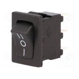 1 pcs x BULGIN - H8620VBBB141W - ROCKER, SP3T, Pos: 3, ON-OFF-ON, 10A/250VAC, 10A/28VDC, black, none