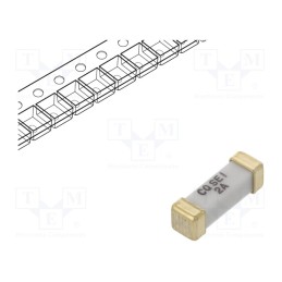 5 pcs x CONQUER ELECTRONIC - SEI 2A 250V(G) - Fuse: fuse, time-lag, 2A, 250VAC, SMD, ceramic, 10.1x3.12x3.12mm