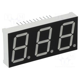 1 pcs x WENRUN - LTD080BUE-103A-01 - Display: LED, 7-segment, 20.32mm, 0.8', No.char: 3, red, 11mcd, anode