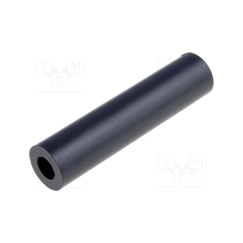 50 pcs x FIX&FASTEN - KDR30 - Spacer sleeve, cylindrical, polystyrene, L: 30mm, Øout: 7mm, black