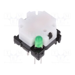 1 pcs x Marquardt - 6425.4131 - Switch: keypad, Pos: 2, SPST-NO, 0.1A/28VDC, white, LED, green, THT