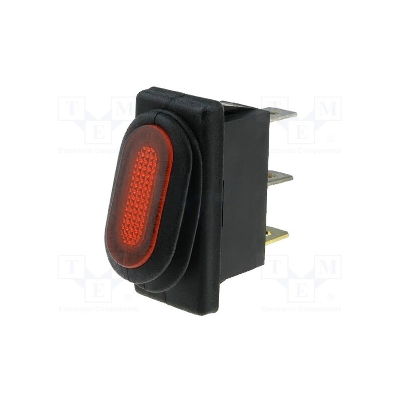 1 pcs x SCI - R13-70B8-01-R - ROCKER, SPST, Pos: 2, ON-OFF, 10A/250VAC, red, IP65, neon lamp, 50mΩ