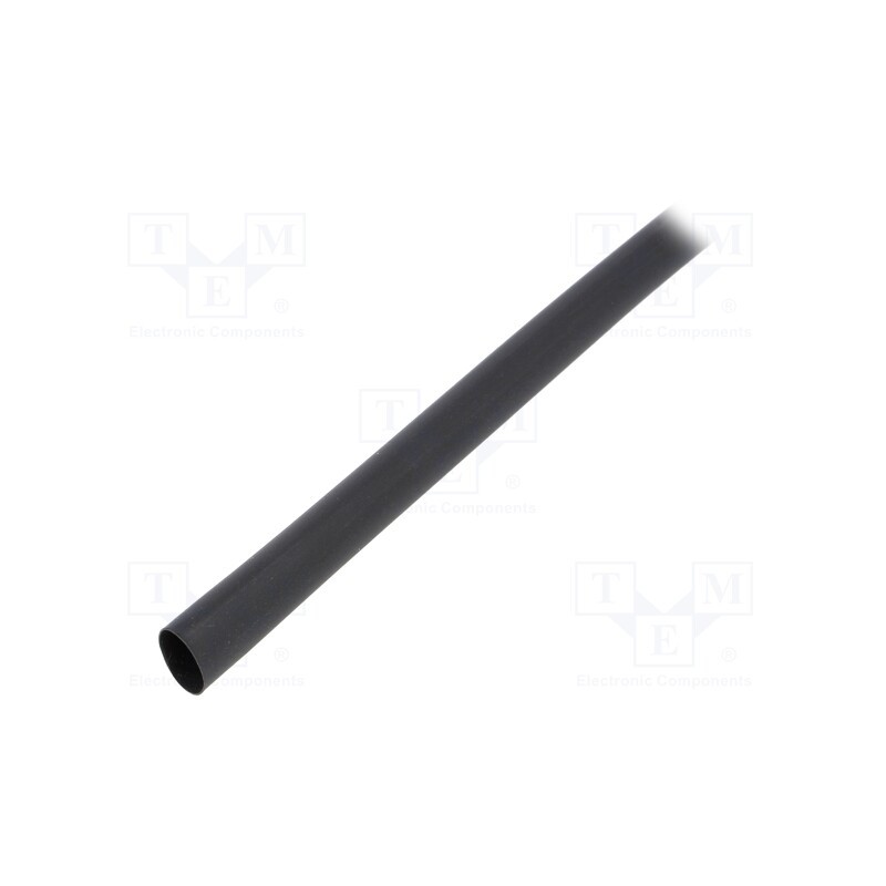 6 m x TE Connectivity - RNF-100-3/8-0-STK - Heat shrink sleeve, glueless,flexible, 2: 1, 9.5mm, L: 1.2m, black