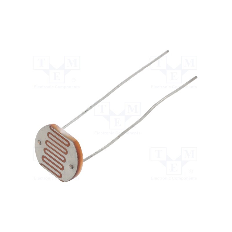 1 pcs x NTE Electronics - 02-LDR13 - Photoresistor, 200mW, 10÷20kΩ, 560nm, THT, ØLED: 12mm, 200VDC