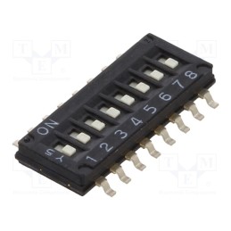 1 pcs x OMRON OCB - A6H-8101 - Switch: DIP-SWITCH, Poles number: 8, ON-OFF, 0.025A/24VDC, Pos: 2