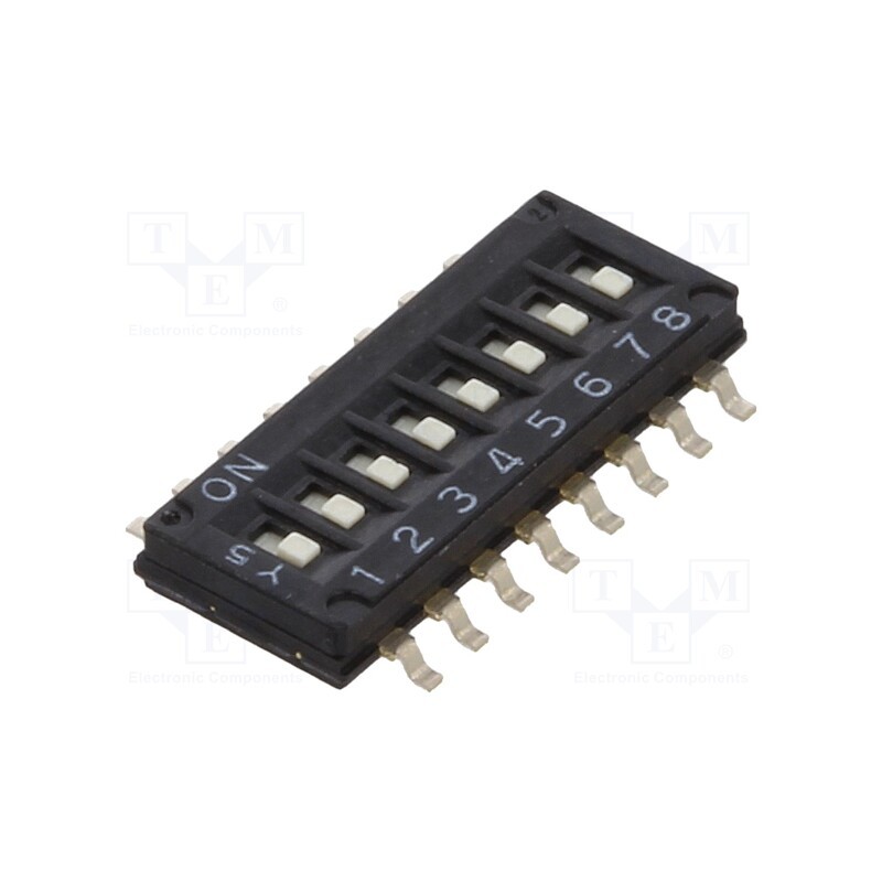 1 pcs x OMRON OCB - A6H-8101 - Switch: DIP-SWITCH, Poles number: 8, ON-OFF, 0.025A/24VDC, Pos: 2