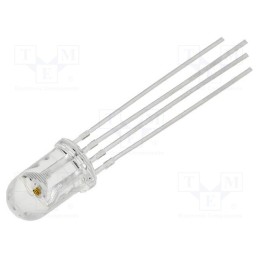 1 pcs x OPTOSUPPLY - OSTDMC5B61A - LED, 5mm, red/green/yellow, 60°, Front: convex, No.of term: 4, round