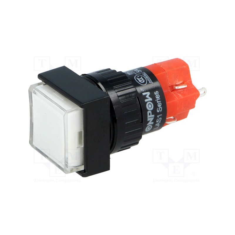 1 pcs x ONPOW - LAS1F-11/W-IP40 - Switch: push-button, Pos: 2, SPDT, 3A/250VAC, 2A/24VDC, ON-(ON)