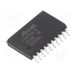 1 pcs x MICROCHIP TECHNOLOGY - ATTINY406-SN - IC: AVR microcontroller, SO20-W, Ext.inter: 18, Cmp: 1, ATTINY
