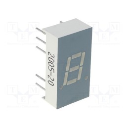 1 pcs x KINGBRIGHT ELECTRONIC - SA03-11EWA - Display: LED, 7-segment, 7.62mm, 0.3', No.char: 1, red, 1.9÷6.4mcd