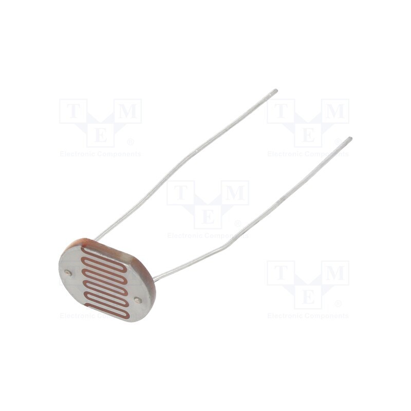 1 pcs x NTE Electronics - 02-LDR12 - Photoresistor, 200mW, 5÷10kΩ, 560nm, THT, ØLED: 12mm, 200VDC