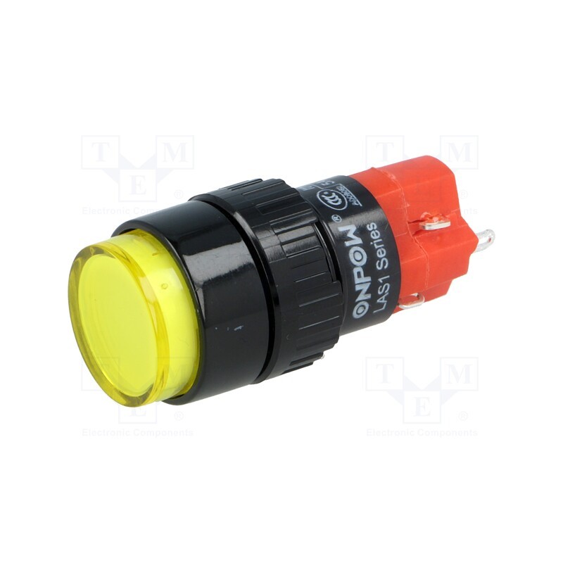 1 pcs x ONPOW - LAS1Y-11/Y-IP40 - Switch: push-button, Pos: 2, SPDT, 3A/220VAC, 2A/24VDC, ON-(ON)