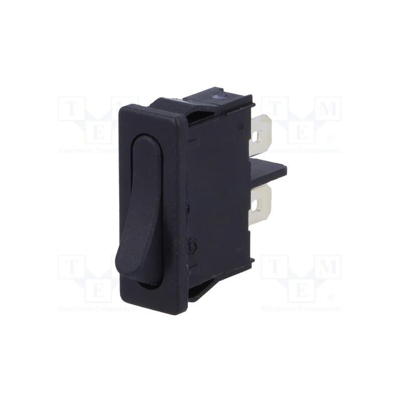1 pcs x Marquardt - 1911.1102 - ROCKER, SPST, Pos: 2, OFF-ON, 6A/250VAC, black, IP40, none, 100mΩ