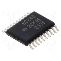 1 pcs x TEXAS INSTRUMENTS - SN74HC240PWR - IC: digital, buffer,inverting,line driver, Ch: 8, SMD, TSSOP20